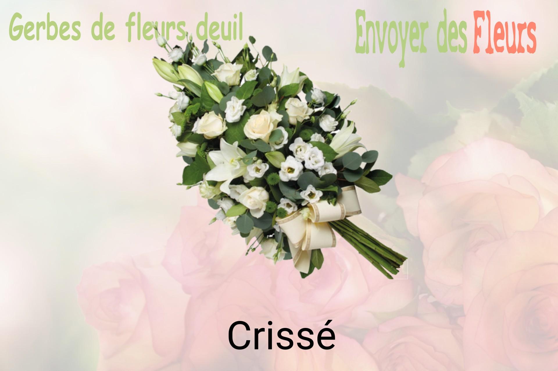 Gerbe de fleurs de deuil livrée à Crissé